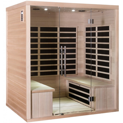 Kırmızı Sedir Ağacı Karbon Panel Ev 4 Kişilik Uzak Kızılötesi Sauna Odası