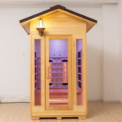Su Geçirmez Zona ile Masif Ahşap 2 Kişilik Açık Kızılötesi Kuru Sauna