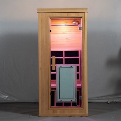 Kanada Hemlock Ahşap Tam Spektrum Uzak Kızılötesi Sauna Odası Bir Kişi