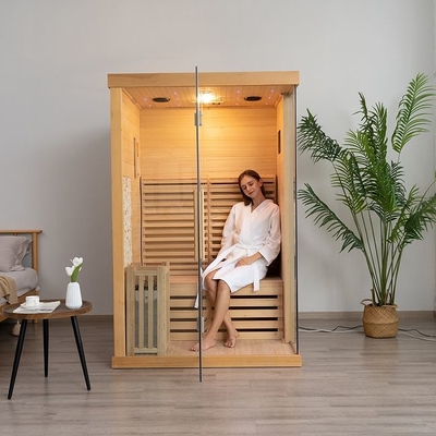 3KW Ev İç Mekan Kullanımı 2 Kişilik Geleneksel Buhar Ahşap Sauna Odası