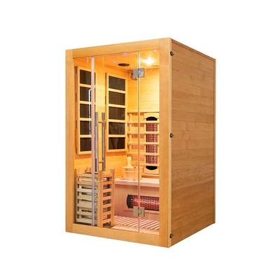 Kapalı Ahşap Küçük Kızılötesi &amp; Buhar Kombinasyonu Sauna 2 Kişilik