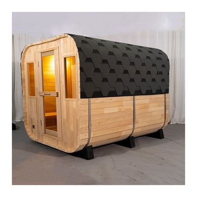 Morden Geniş Uzay Küpü İki Odalı Geleneksel Buharlı Açık Sauna Ocaklı