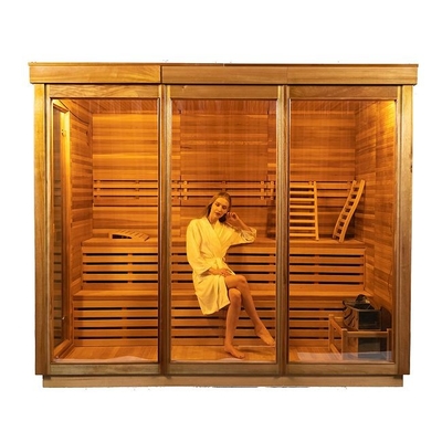 9KW Elektrikli Soba ile OEM ve ODM Ahşap Açık Kuru Sauna