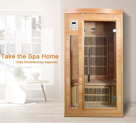 1750W Lüks Ahşap Uzak Kızılötesi Kuru Sauna Odası 2 Kişilik Kapalı