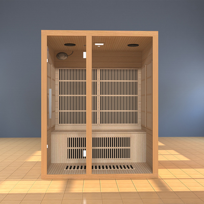 Smartmak 2100W 3 kişilik uzak kızılötesi sauna odası ev spa için kızılötesi sauna