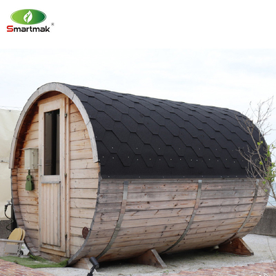 Kanada Sedir / Hemlock Ahşap 6 kişilik Büyük Yanık Açık Barrel Sauna