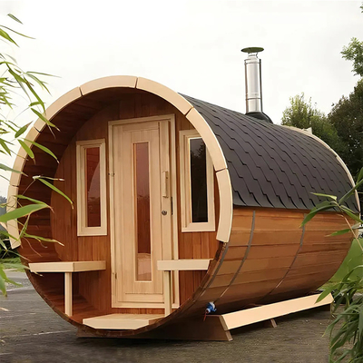 Kuru Buhar Ahşap Sauna Salonu Sağlık Ahşap Banyo Fıçı Buhar Saunası