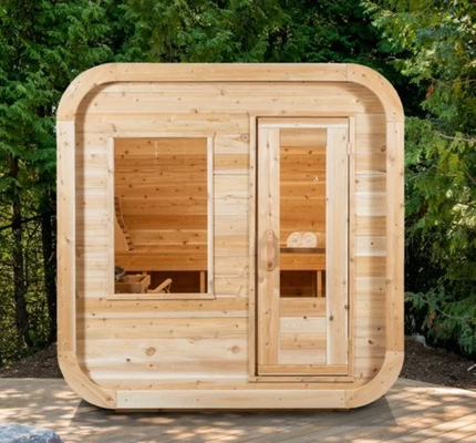 220V Voltaj Sauna Buharlı Ozon Buharlı Sauna Ozon Jeneratörüyle Hemlock Kırmızı Sedir 0-99 MIN Zamanlayıcı