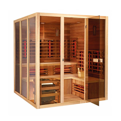 Ev Kapalı Islak Sauna Kanada Kırmızı Sedir Buharı Ve Kızılötesi Sauna