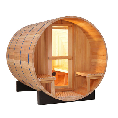 Dış Mekan Masif Ahşap Varil Sauna Hızlı Isıtıyor OEM Kabul Edilebilir