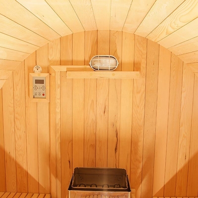 Dış Mekan Masif Ahşap Varil Sauna Hızlı Isıtıyor OEM Kabul Edilebilir