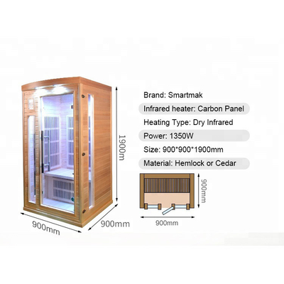 Ev İçin Kapalı Ahşap 1 Kişilik Kızılötesi Sauna