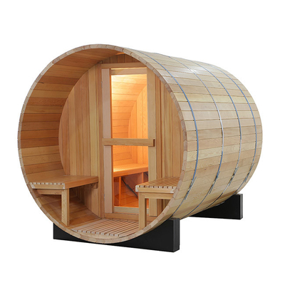 Hızlı Isınıyor Masif Ahşap Varil Açık Sauna Odası 6 - 8 Kişilik 6000W