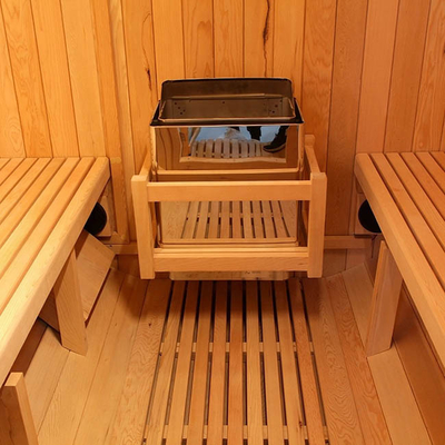Hızlı Isınıyor Masif Ahşap Varil Açık Sauna Odası 6 - 8 Kişilik 6000W