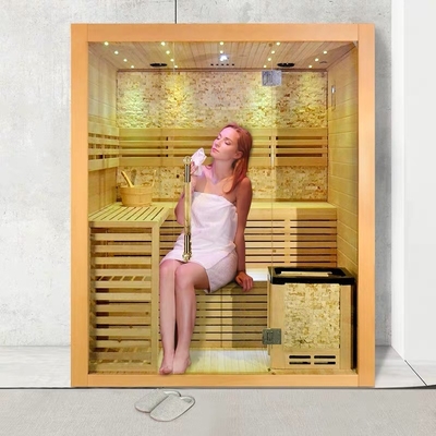 Hemlock Ahşap Ev Sauna Buhar Odası 4 - 5 Kişilik 6kw Soba Isıtıcılı