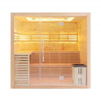 Hemlock Ahşap Ev Sauna Buhar Odası 4 - 5 Kişilik 6kw Soba Isıtıcılı