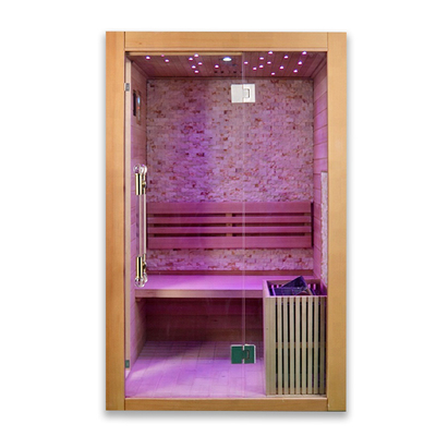 3kw Soba Isıtıcı Hemlock Ahşap Kapalı Buhar Sauna Odası 2 Kişilik