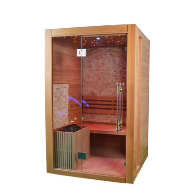3kw Soba Isıtıcı Hemlock Ahşap Kapalı Buhar Sauna Odası 2 Kişilik
