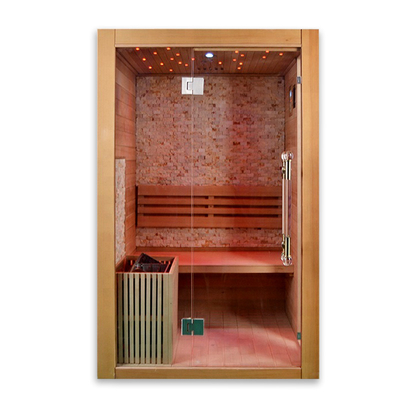 3kw Soba Isıtıcı Hemlock Ahşap Kapalı Buhar Sauna Odası 2 Kişilik