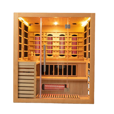 Çok Kişili Masif Ahşap Kızılötesi Kombine Sauna Buhar Odası OEM Kabul Edilebilir