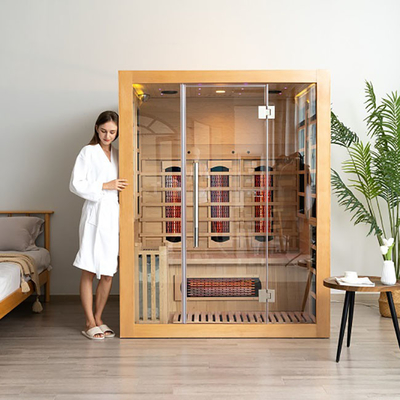 Çok Kişili Masif Ahşap Kızılötesi Kombine Sauna Buhar Odası OEM Kabul Edilebilir