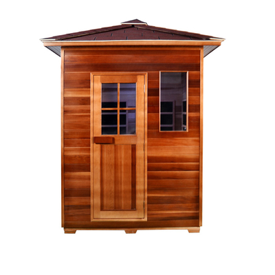 Aile 3 Kişilik Açık Kuru Sauna Kırmızı Sedir Geleneksel