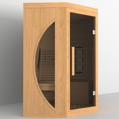 Masif Ahşap Kapalı Kuru Köşe Kızılötesi Sauna Odası CE Belgesi 1 Kişi