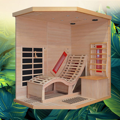 Masif Ahşap Kapalı Kuru Köşe Kızılötesi Sauna Odası CE Belgesi 1 Kişi
