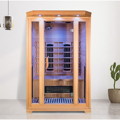 Oksijen Ionizer ile Özel Ev Hemlock 2 Kişilik Kızılötesi Sauna Odası