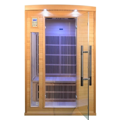 Home 2 Kişilik Far Infrared Sauna Masif Ahşap 1750W Güç