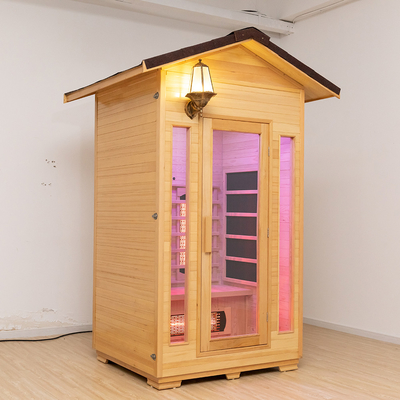 Su Geçirmez Zona ile Masif Ahşap 2 Kişilik Açık Kızılötesi Kuru Sauna