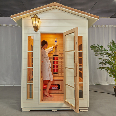 3 Kişilik OEM Masif Ahşap Hemlock Açık Kızılötesi Buhar Sauna