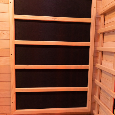 Kanada Hemlock Ahşap Dış Mekan Tam Spektrumlu Kızılötesi Sauna Odası 2 Kişilik