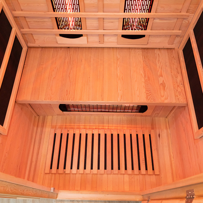 Kanada Hemlock Ahşap Dış Mekan Tam Spektrumlu Kızılötesi Sauna Odası 2 Kişilik