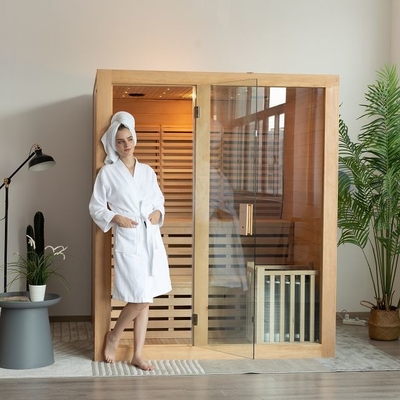 Ahşap 3 Kişilik Elektrikli Sobalı Kapalı Buharlı Sauna Odası