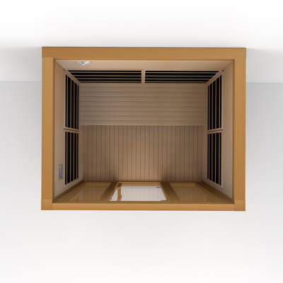 Oksijen Ionizer ile 3 Kişilik Kapalı Baldıran Ahşap Uzak Kızılötesi Kuru Sauna Odası