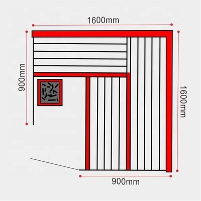 6KW Soba ile OEM Çift Tezgah Köşe Tarzı Kapalı Buhar Sauna Odası