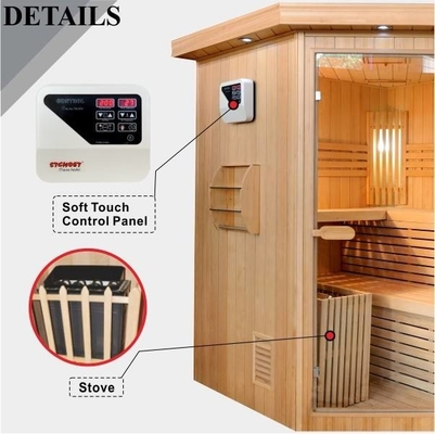 6KW Soba ile OEM Çift Tezgah Köşe Tarzı Kapalı Buhar Sauna Odası