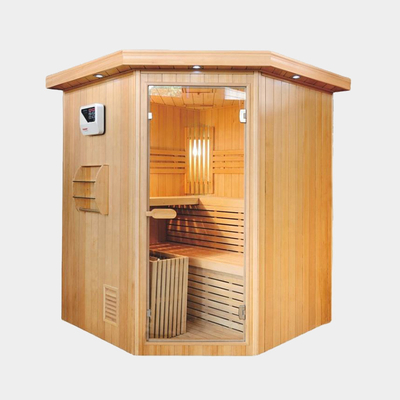 6KW Soba ile OEM Çift Tezgah Köşe Tarzı Kapalı Buhar Sauna Odası