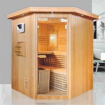 6KW Soba ile OEM Çift Tezgah Köşe Tarzı Kapalı Buhar Sauna Odası