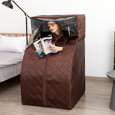 Suya Dayanıklı Pamuklu Kapalı Kişisel Buharlı Taşınabilir Sauna, Baş Örtüsü ile