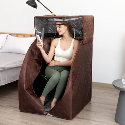 Suya Dayanıklı Pamuklu Kapalı Kişisel Buharlı Taşınabilir Sauna, Baş Örtüsü ile