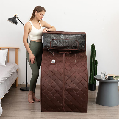 Suya Dayanıklı Pamuklu Kapalı Kişisel Buharlı Taşınabilir Sauna, Baş Örtüsü ile