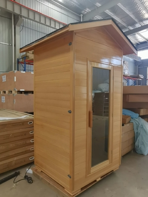 1 Kişilik Modern Masif Ahşap Açık Sauna Odası