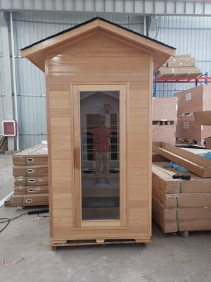 1 Kişilik Modern Masif Ahşap Açık Sauna Odası