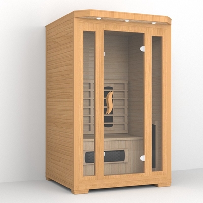 Kapalı Hemlock Seramik Isıtıcılar 2 Kişilik Far Infrared Sauna 1750W