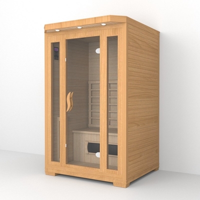 Kapalı Hemlock Seramik Isıtıcılar 2 Kişilik Far Infrared Sauna 1750W