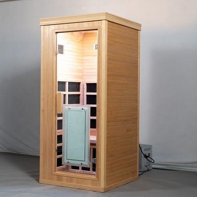 Kanada Hemlock Ahşap Tam Spektrum Uzak Kızılötesi Sauna Odası Bir Kişi