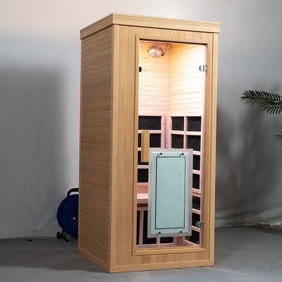 Düşük EMF ile 1 Kişilik Kapalı Mini Ahşap Tam Spektrumlu Kuru Sauna Odası