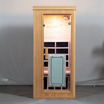 Düşük EMF ile 1 Kişilik Kapalı Mini Ahşap Tam Spektrumlu Kuru Sauna Odası